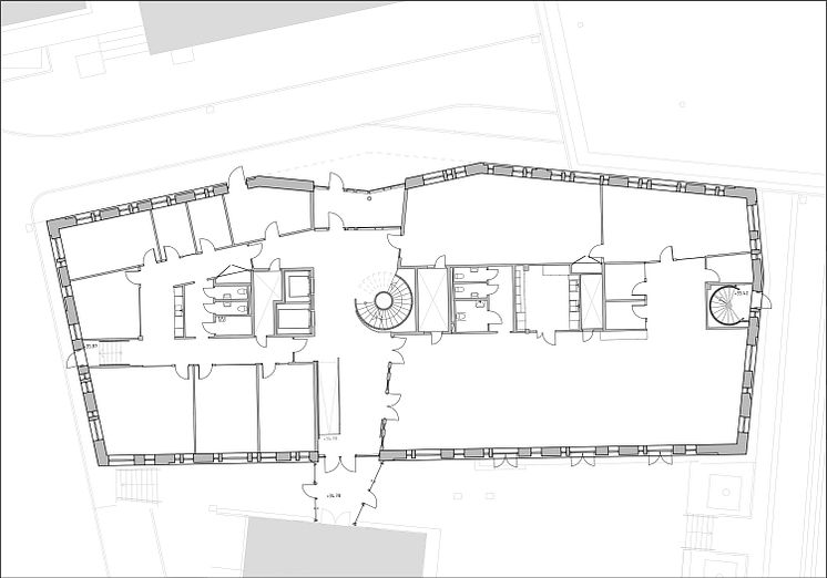 Planritning plan 2. Illustration: Dario Marazuela, AIX Arkitekter. 