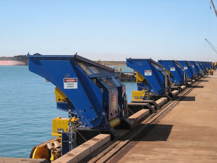 MoorMaster™ automated mooring units at Utah Point berth Port Hedland, Western Australia.