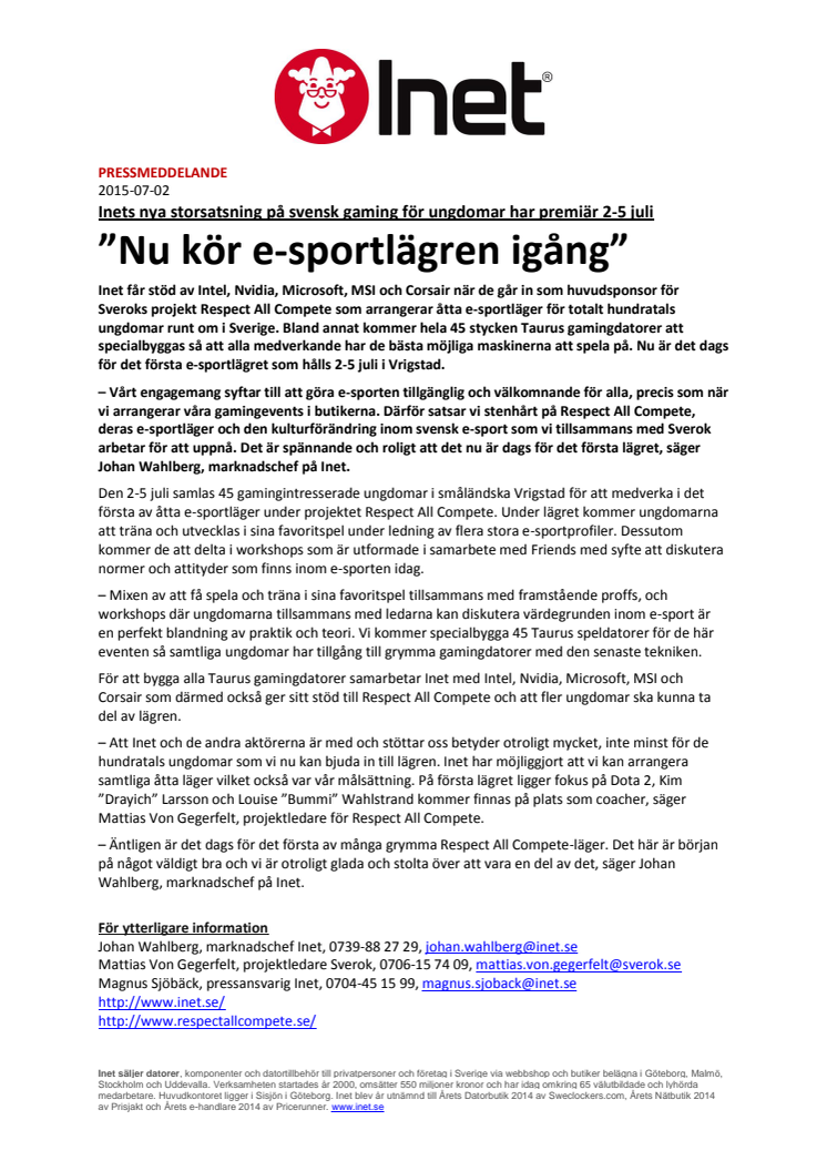 ”Nu kör e-sportlägren igång”