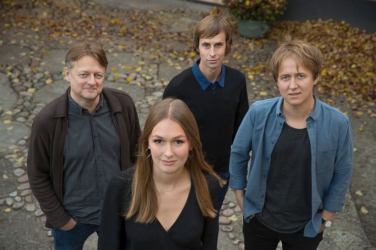 Dan Josefsson, Anna Nordbeck, Johannes Hallbom och Jakob Larsson, pristagare till Stora Journalistpriset 2017 
