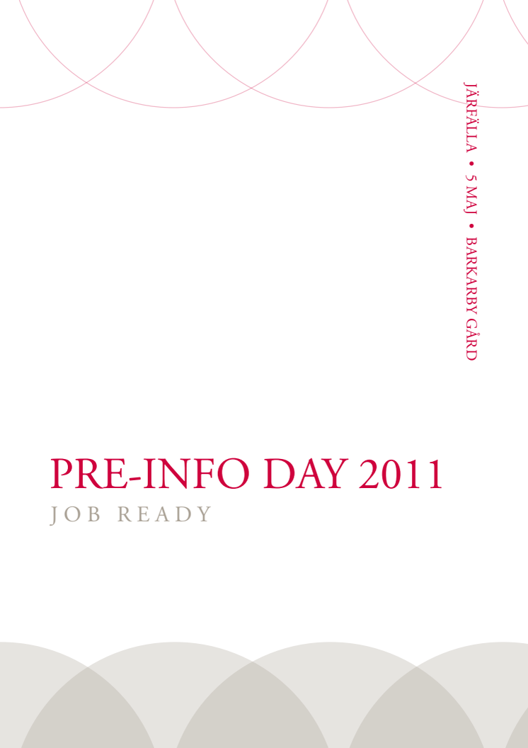 Pre-Info Day 2011 programblad