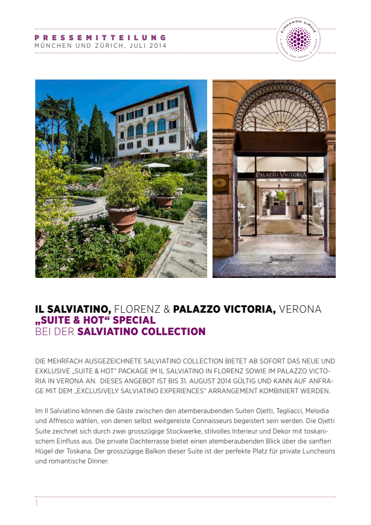 Suite & Hot SPECIAL bei der Salviatino Collection