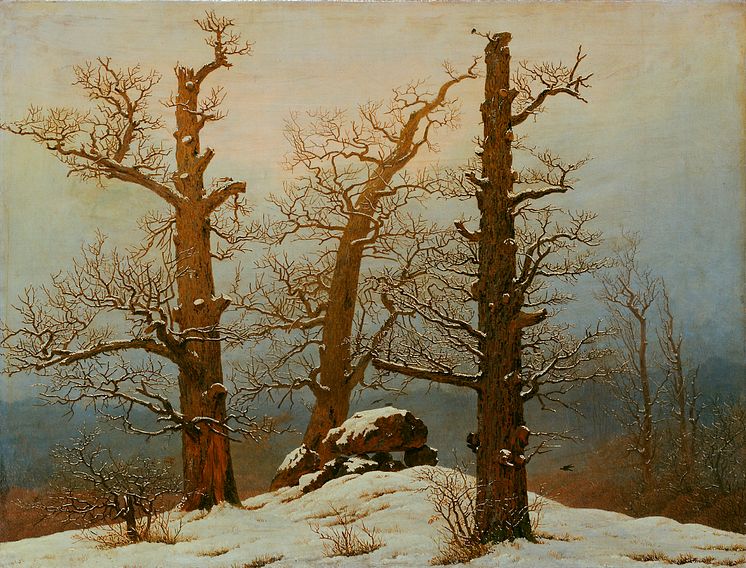 Alene med naturen. Caspar David Friedrich, Dysse i snø, 1807