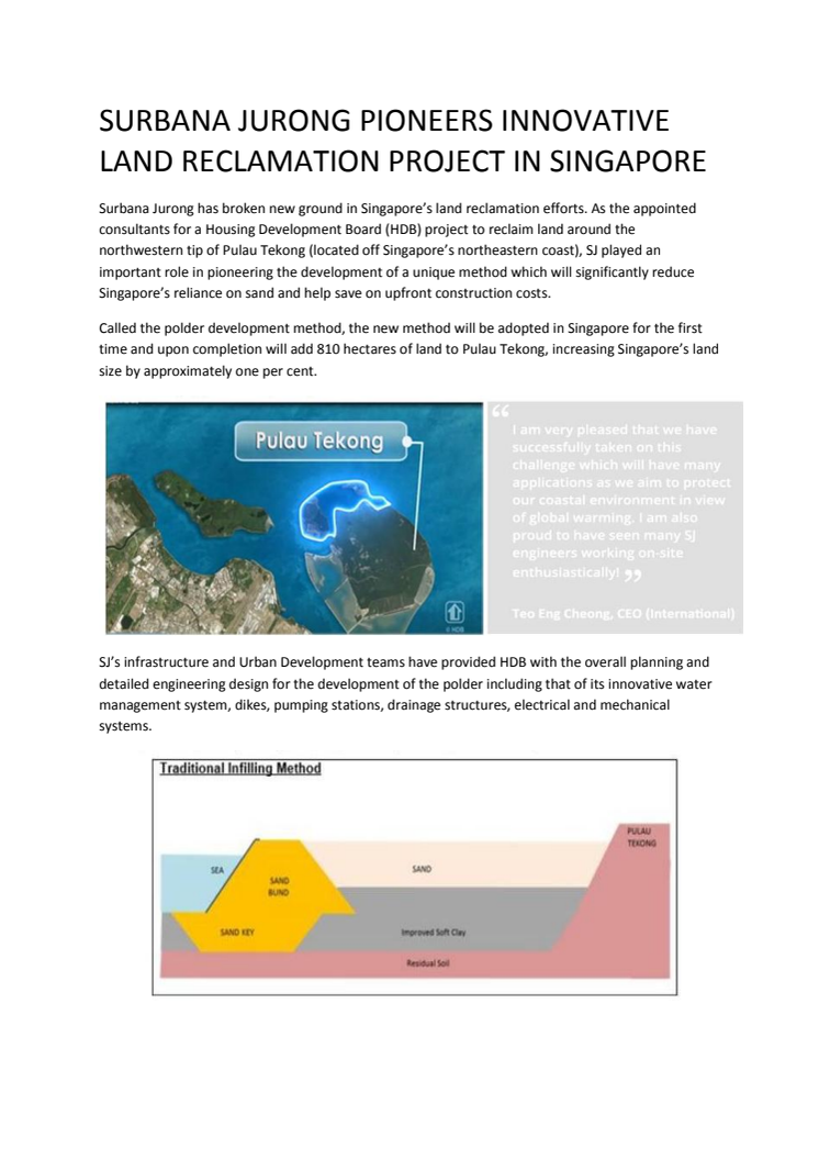 Surbana Jurong Pioneers Innovative Land Reclamation Project in Singapore