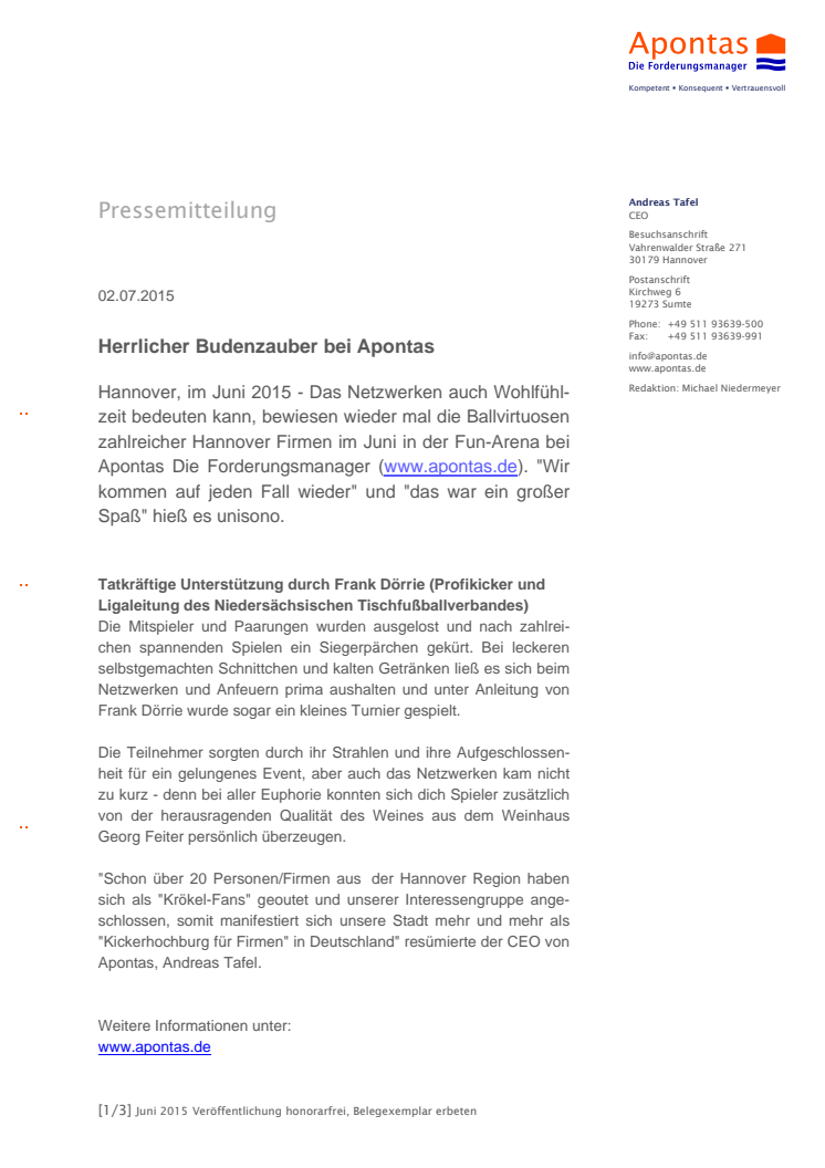 Herrlicher Budenzauber bei Apontas