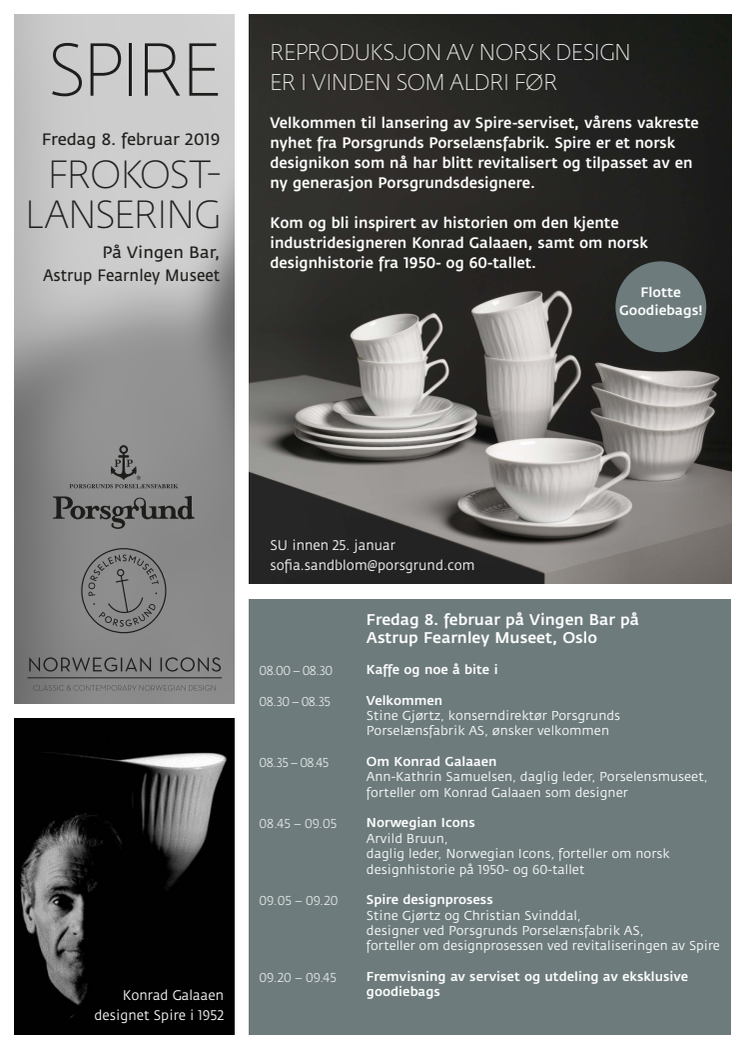 Invitasjon lansering Spire 8. februar Vingen Bar