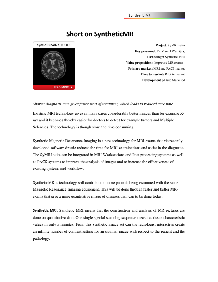 Short on SyntheticMR 