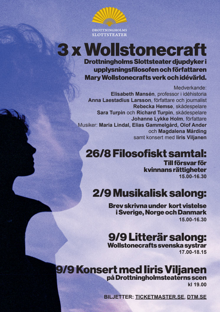 3 x Wollstonecraft på Drottningholms Slottsteater  informationsblad