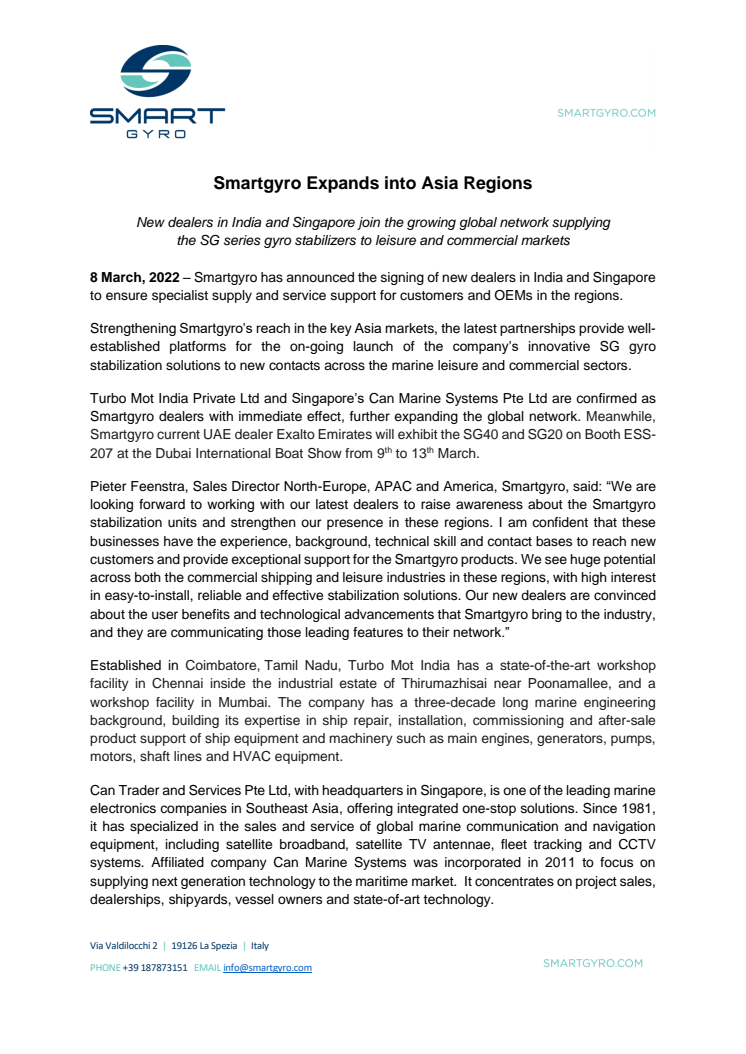 8 March 2022 - Smartgyro Expands into Asia Regions.pdf