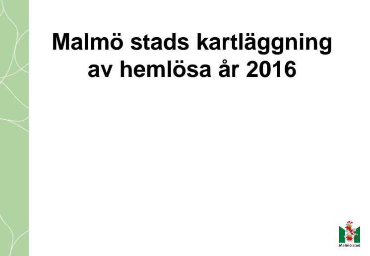 Kartläggning hemlöshet 2016