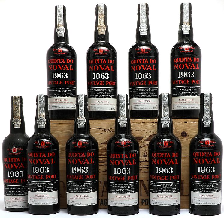 10 bts. Quinta Do Noval Vintage Port "Nacional" 1963 Owc