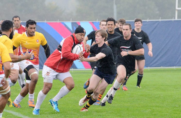 Northumbria students take on Tonga rugby team 