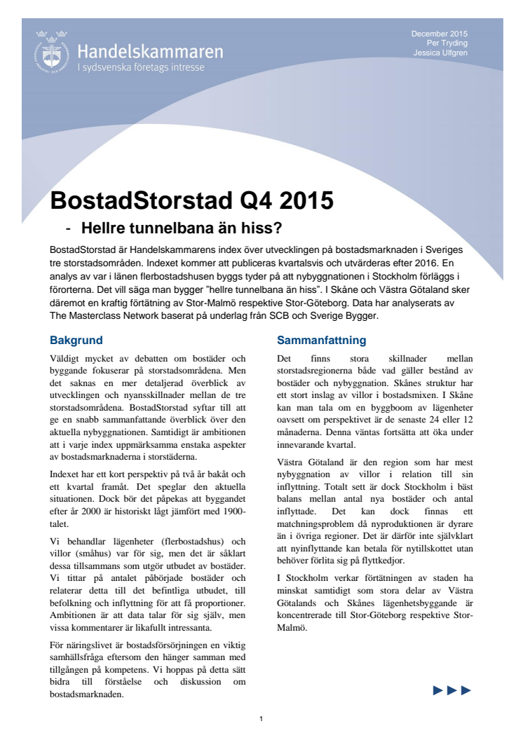 BostadStorstad Q4 2015