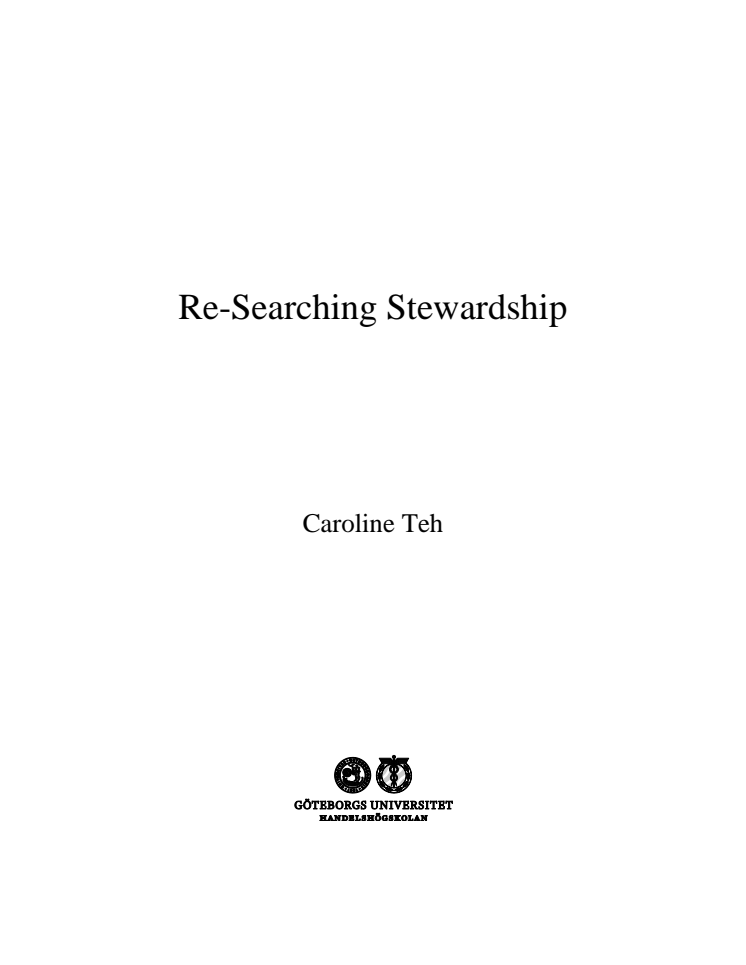 Läs avhandlingen: Re-Searching Stewardship