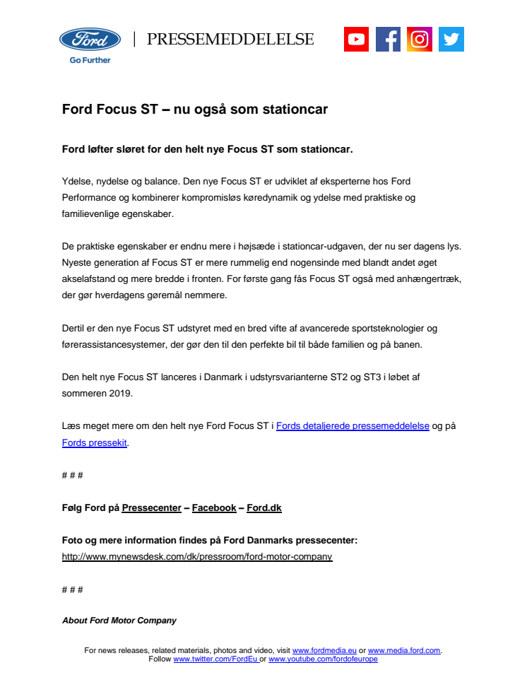 Ford Focus ST – nu også som stationcar