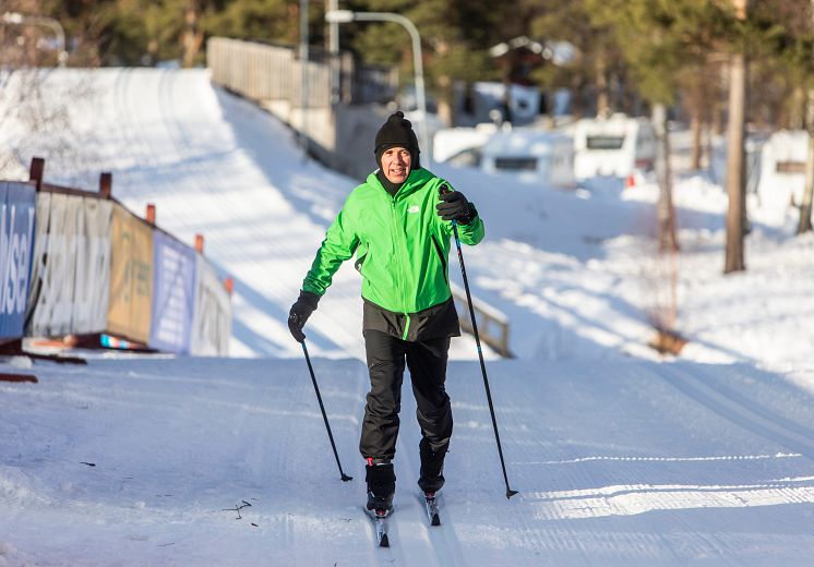 På väg in i mål i Vasaåket 2021