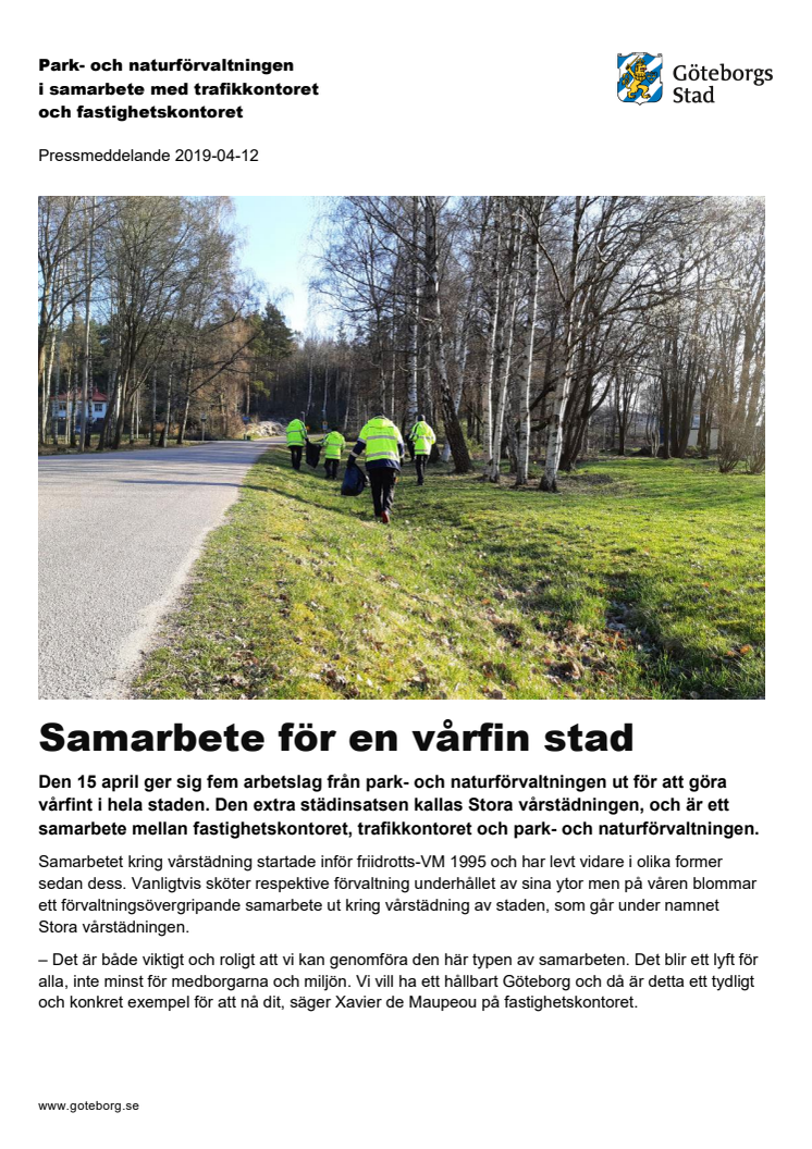 Samarbete för en vårfin stad