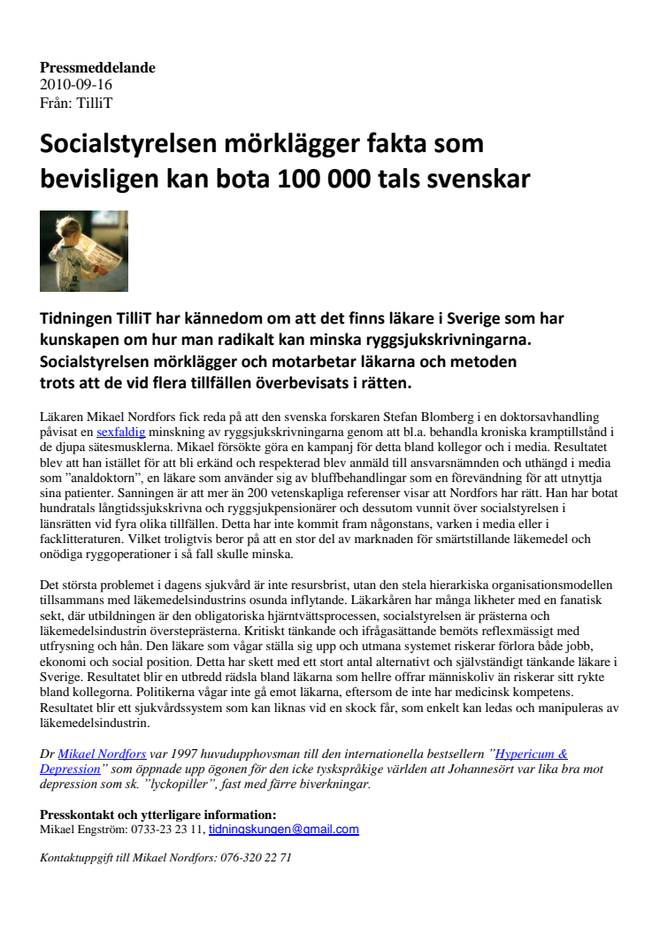 Socialstyrelsen mörklägger fakta som bevisligen kan bota 100 000 tals svenskar