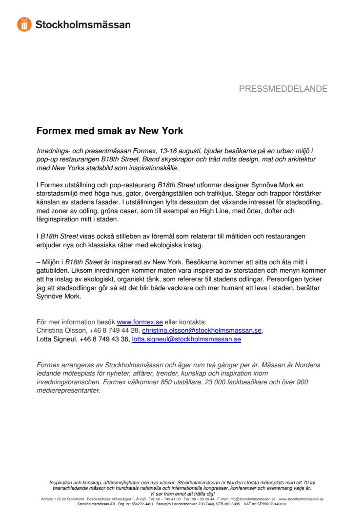 Formex med smak av New York  