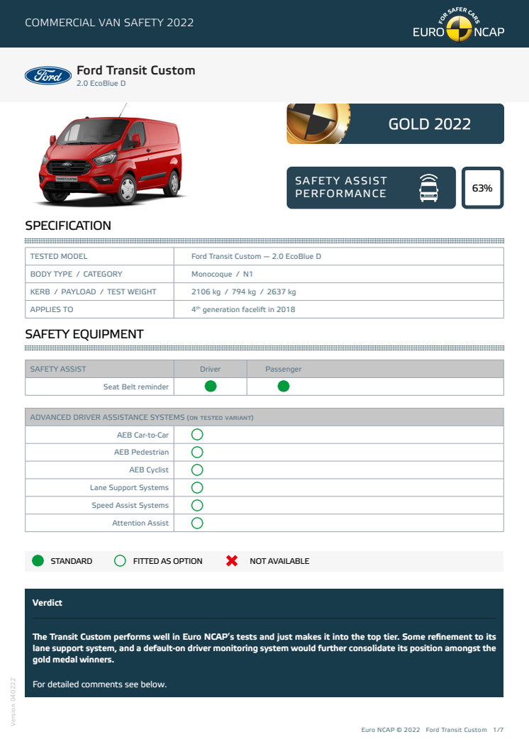 Euro NCAP-Commercial Van Safety 2022-Ford Transit Custom-Datasheet.pdf