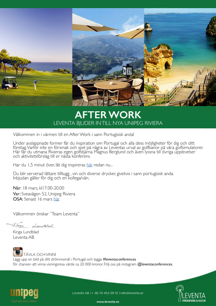 Leventa bjuder in till Afterwork om Portugal