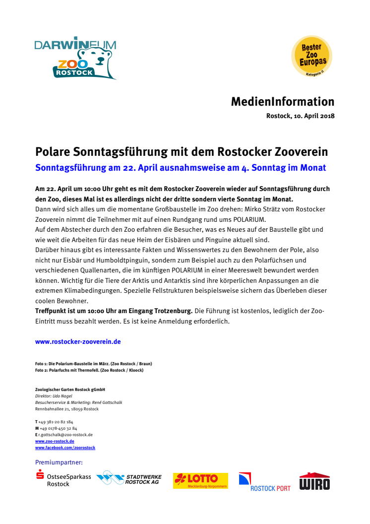 Polare Sonntagsführung mit dem Rostocker Zooverein