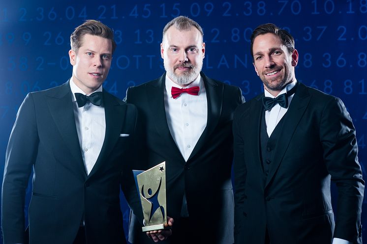 Viktor Fasth , Rikard Grönborg och Joel Lundqvist från Tre Kronor 