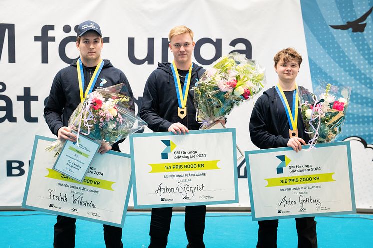 Medaljörerna i SM för unga plåtslagare 2024 (högupplöst)