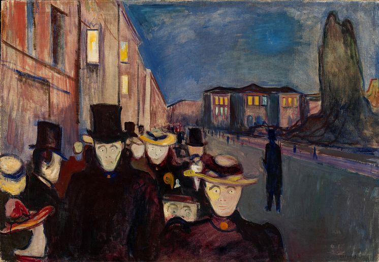 Edvard Munch: Aften på Karl Johan (1892)