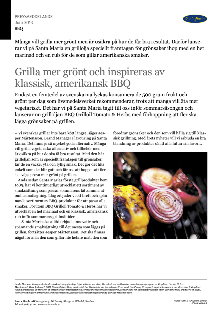 Grilla mer grönt och inspireras av klassisk, amerikansk BBQ  