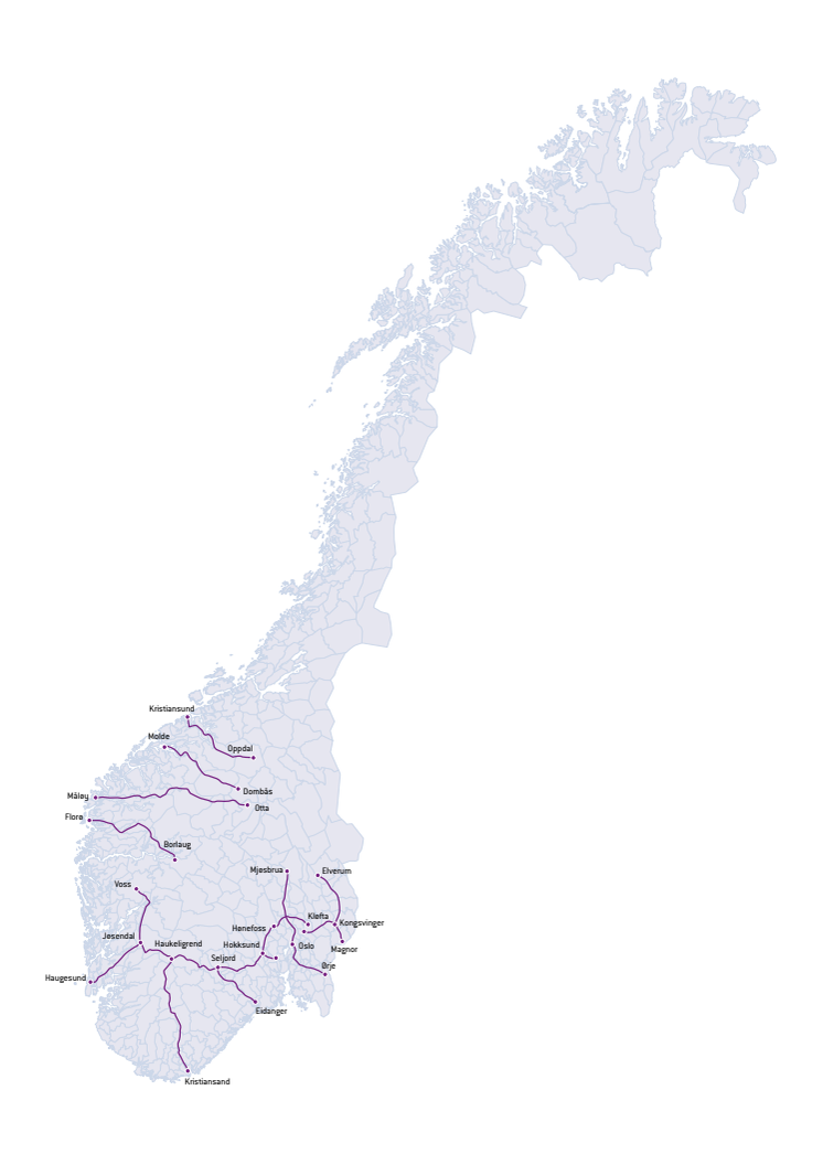  Strekninger for Enovas ladeinfrastruktur-konkurranse runde 3 (PDF)