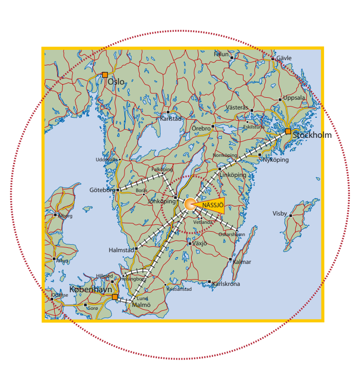 Karta - Jernhusen köper Höglandsterminalen i Nässjö