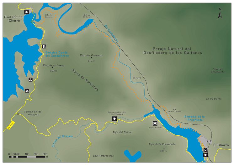 El Caminito del Rey map, Málaga