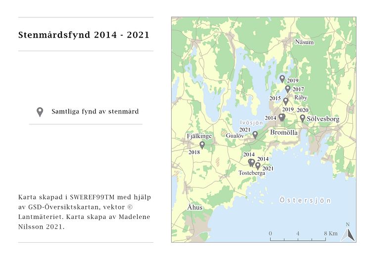 Stenmårdsfynd 2014–2021