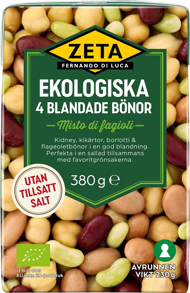 Produktbild Zeta ekologiska 4 blandade bönor