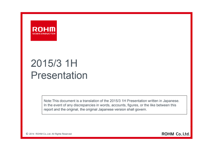 2015/3 1H Presentation