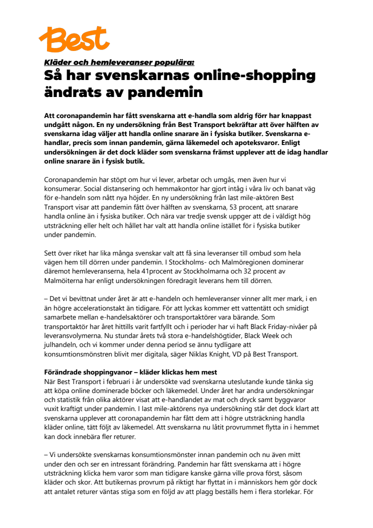 Så har svenskarnas online-shopping ändrats av pandemin