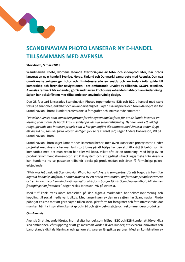 Scandinavian Photo lanserar ny e-handel tillsammans med Avensia