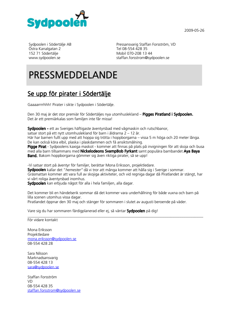 Se upp för pirater i Södertälje