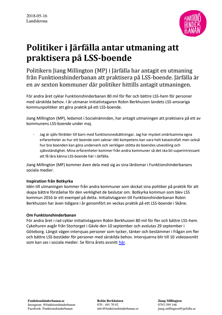 Politiker i Järfälla antar utmaning att praktisera på LSS-boende