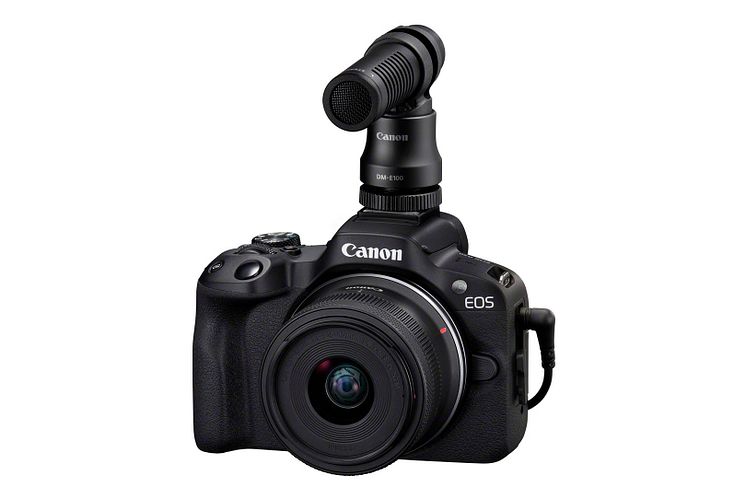 17_Canon_EOSR50_Black_FrontSlantLeft_RF-S18-45mm(BK)_DM-E100