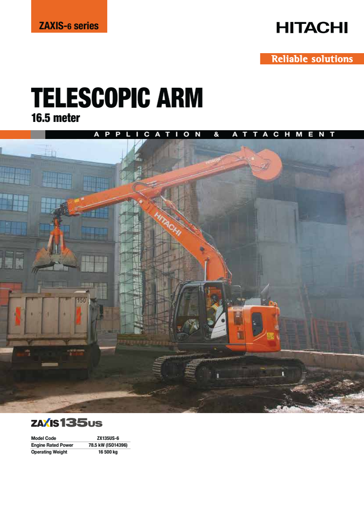 Broschyr_Delvator_Hitachi_ZX135US-6 CTA_Clamshell_telescopic arm