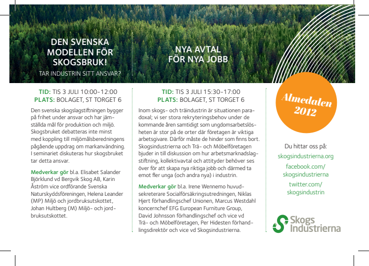 Skogsindustrierna i Almedalen 2012