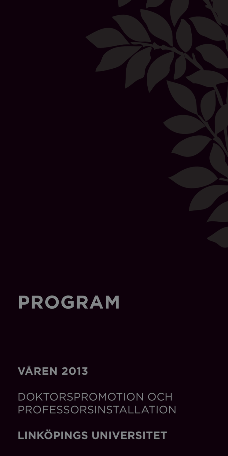 Promotionsprogram Linköpings universitet våren 2013