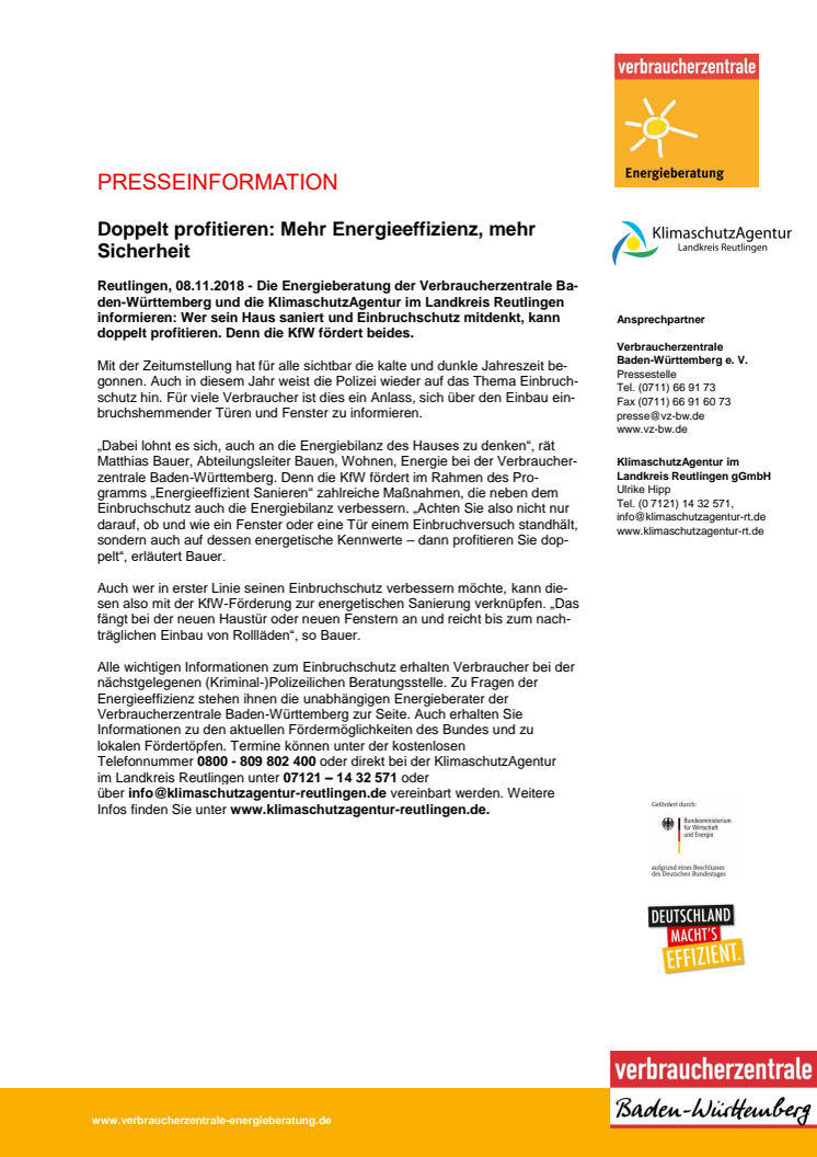 Doppelt profitieren: Mehr Energieeffizienz, mehr  Sicherheit