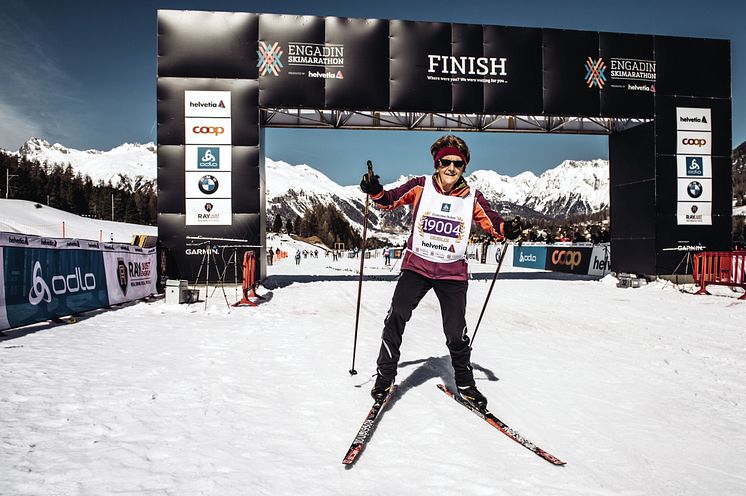 Françoise Stahel beim Engadin Ski-Marathon