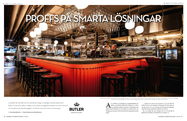 Modern Interiör skriver fin artikel om Butler