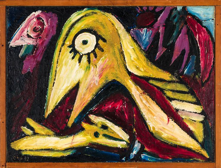 Carl-Henning Pedersen, Gul Fugl, 1943. Tangen-samlingen..jpg