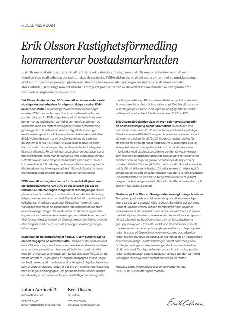 Erik Olsson Fastighetsförmedling kommenterar bostadsmarknaden 6 dec 24.pdf