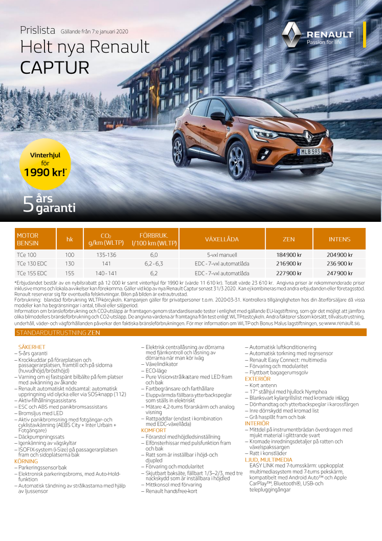 Nya Renault Captur - säljstart i Sverige